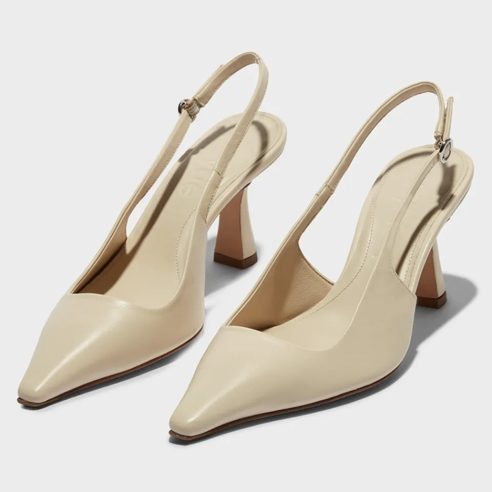 Heels|Aeyde Women's Fernanda Leather Slingback Heels - UK 4