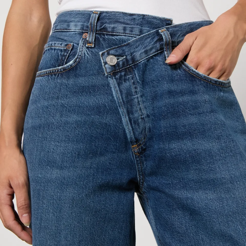 Jeans|AGOLDE Criss Cross Denim Straight-Leg Jeans - W28