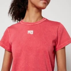 Loungewear|T-Shirts And Tops|Alexanderwang.T Alexander Wang Essential Logo-Print Cotton-Jersey T-Shirt - XXS