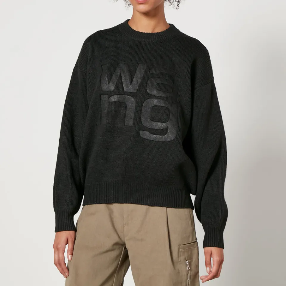 Loungewear|Sweatshirts|Alexanderwang.T Alexander Wang Stacked Logo Knit Jumper - XS