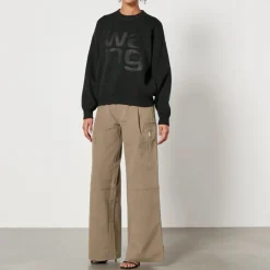 Loungewear|Sweatshirts|Alexanderwang.T Alexander Wang Stacked Logo Knit Jumper - XS