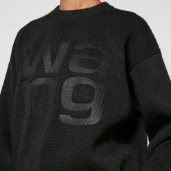 Loungewear|Sweatshirts|Alexanderwang.T Alexander Wang Stacked Logo Knit Jumper - XS