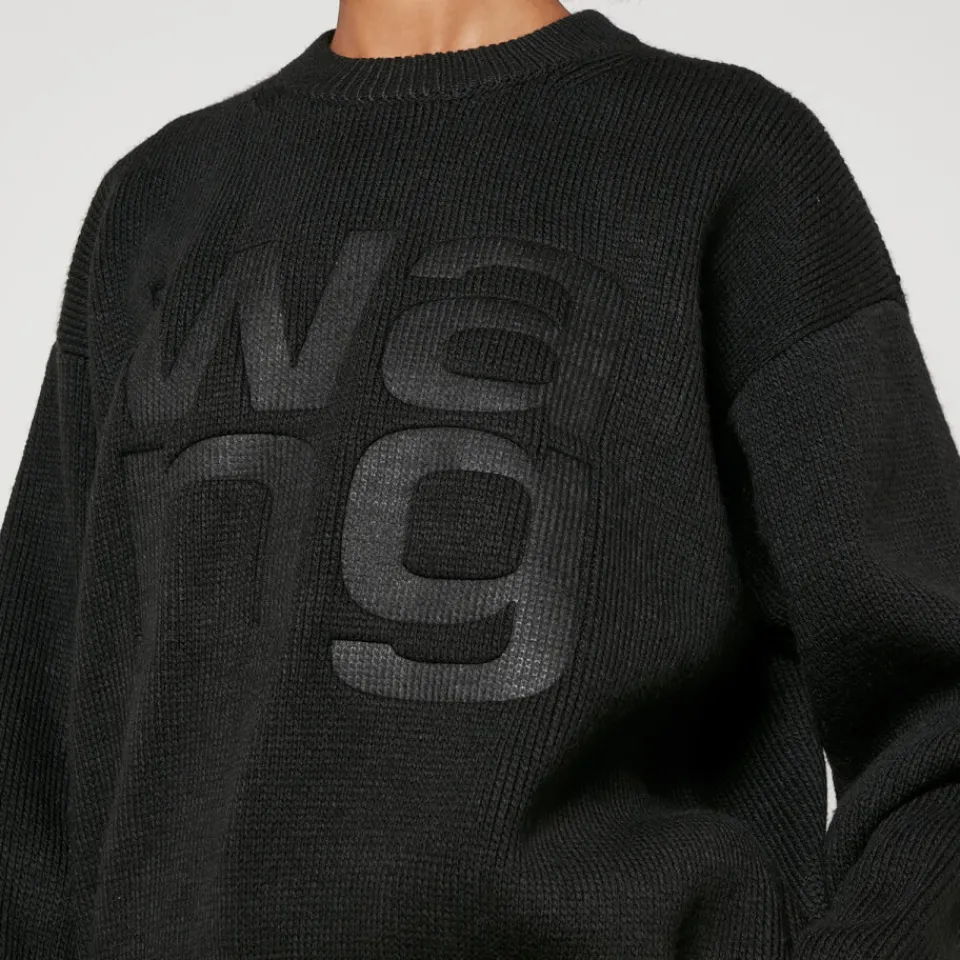 Loungewear|Sweatshirts|Alexanderwang.T Alexander Wang Stacked Logo Knit Jumper - XS