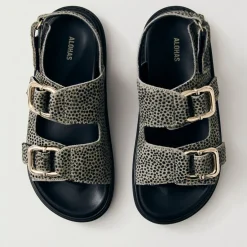 Sandals & Slides|Sandals|Dr. Martens ALOHAS Harper Calf-Hair Double-Strap Sandals - UK 3.5