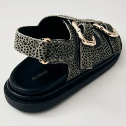 Sandals & Slides|Sandals|Dr. Martens ALOHAS Harper Calf-Hair Double-Strap Sandals - UK 3.5