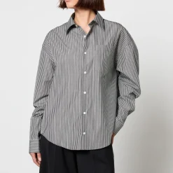 T-Shirts And Tops|Shirts And Blouses|AMI Boxy Fit Striped Cotton-Poplin Shirt - L