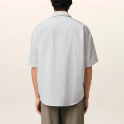 Shirts|Shirts|MKI MIYUKI ZOKU AMI Camp Collar Pinstriped Cotton Shirt - XL