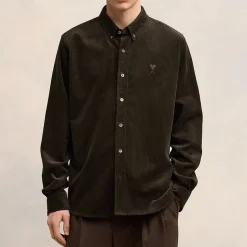 Shirts|Shirts|AMI Cotton-Corduroy Classic Fit Shirt - S