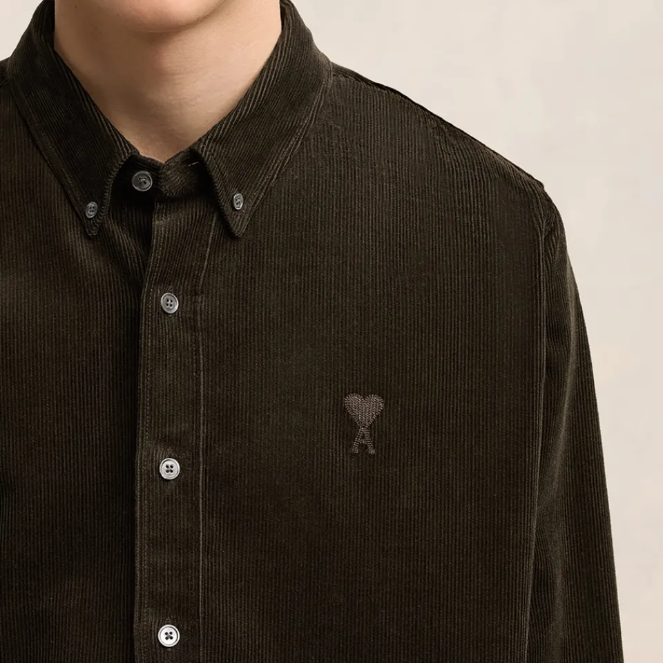 Shirts|Shirts|AMI Cotton-Corduroy Classic Fit Shirt - S