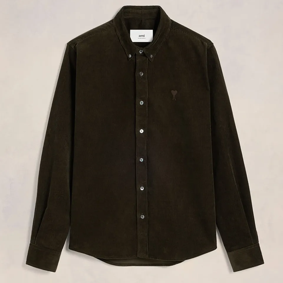 Shirts|Shirts|AMI Cotton-Corduroy Classic Fit Shirt - S