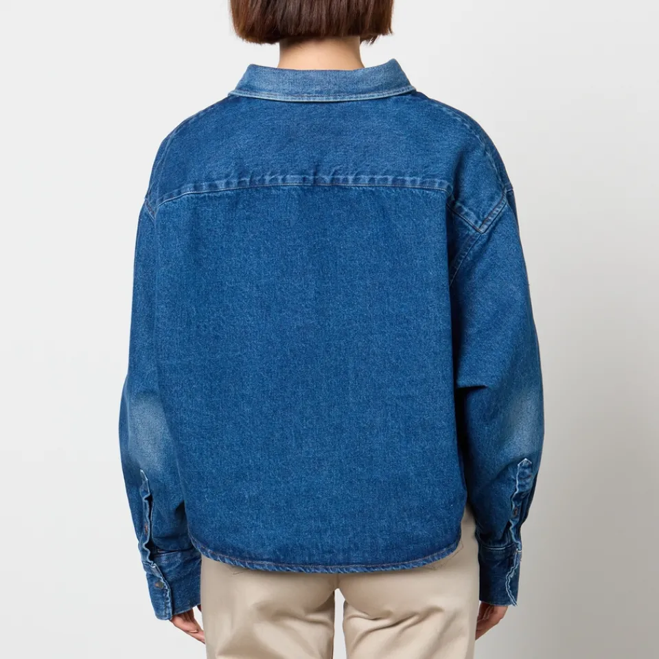 T-Shirts And Tops|Shirts And Blouses|Ganni AMI Cropped Denim Shirt - L