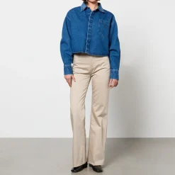 T-Shirts And Tops|Shirts And Blouses|Ganni AMI Cropped Denim Shirt - L