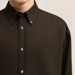 Shirts|Shirts|AMI x Coggles AMI De Coeur Cotton-Silk Boxy Fit Shirt - 36
