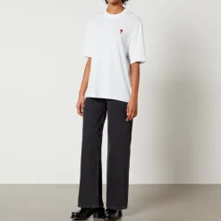T-Shirts And Tops|Loungewear|AMI de Coeur Logo Organic Cotton-Jersey T-Shirt - S