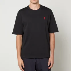T-Shirts|T-Shirts|AMI de Coeur Logo Organic Cotton-Jersey T-Shirt - XXS