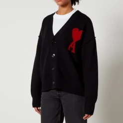 Knitwear|Vivienne Westwood AMI De Coeur Logo-Intarsia Wool Cardigan - S