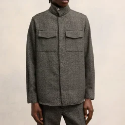 Shirts|Shirts|BOSS Black AMI High Collar Wool-Blend Shirt - S