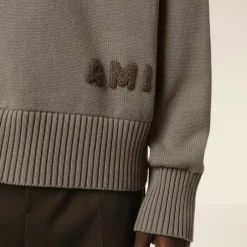 Knitwear|AMI Logo Cotton-Blend Knit Jumper - M