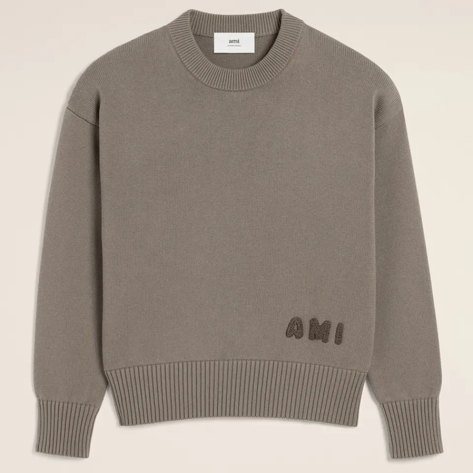 Knitwear|AMI Logo Cotton-Blend Knit Jumper - M