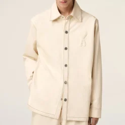 Shirts|Shirts|Café Kitsuné AMI Logo-Appliqué Cotton-Twill Overshirt - M