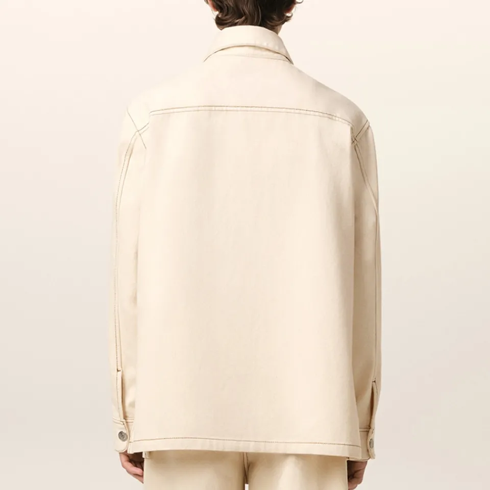 Shirts|Shirts|Café Kitsuné AMI Logo-Appliqué Cotton-Twill Overshirt - M