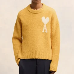 Knitwear|AMI Off White De Coeur Alpaca-Blend Jumper - XL