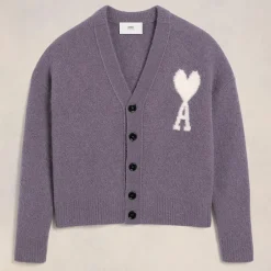 Cardigans|Knitwear|AMI Off White De Coeur Alpaca-Blend Cardigan - M