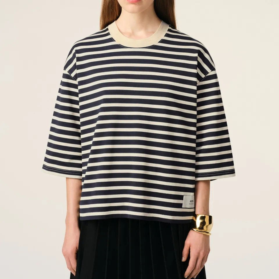 Loungewear|T-Shirts And Tops|Polo Ralph Lauren AMI Oversized Striped Cotton-Jersey T Shirt - L