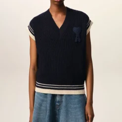 Knitwear|Calvin Klein AMI Ribbed-Knit Vest - M