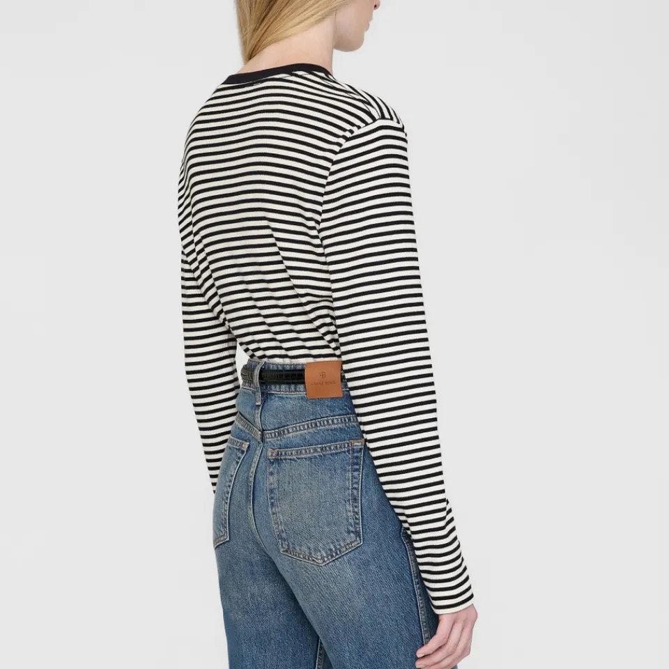 Loungewear|T-Shirts And Tops|Lacoste Anine Bing Alessia Striped Stretch-Cotton T-Shirt - XS