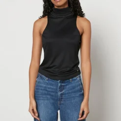 T-Shirts And Tops|Shirts And Blouses|Self-Portrait Anine Bing Jennie Modal-Blend Turtleneck Top - M