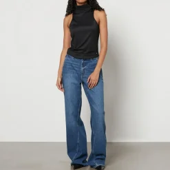 T-Shirts And Tops|Shirts And Blouses|Self-Portrait Anine Bing Jennie Modal-Blend Turtleneck Top - M