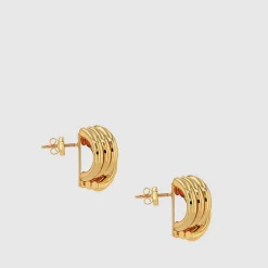 Jewellery|Dr. Martens Anine Bing 18k Gold-Plated Small Crossover Ribbed Earrings