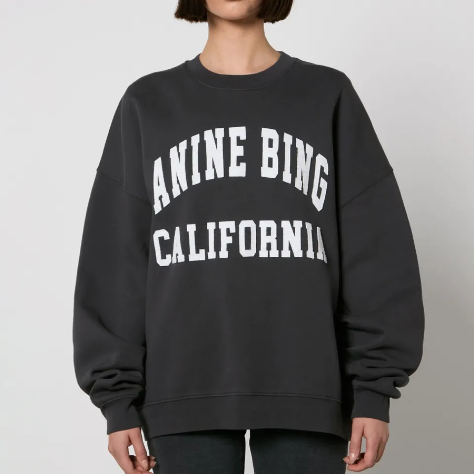 Loungewear|Sweatshirts|Ganni Anine Bing Miles Logo Organic Cotton-Jersey Sweatshirt - XS