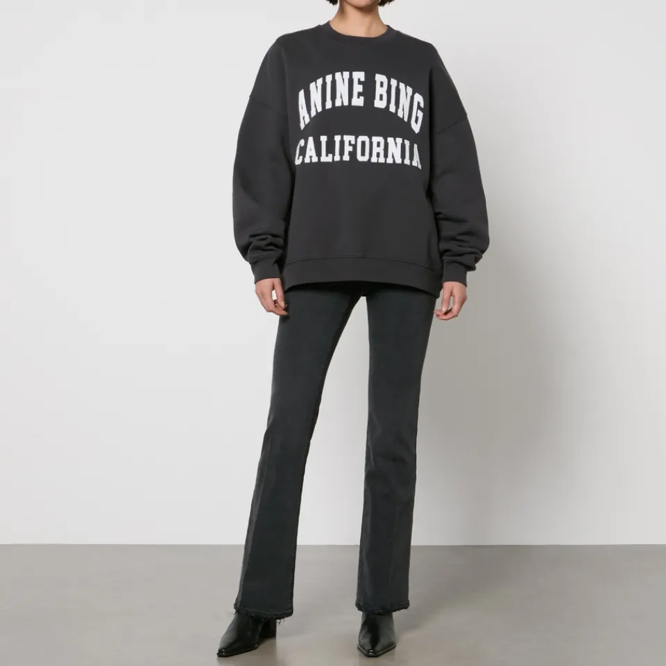 Loungewear|Sweatshirts|Ganni Anine Bing Miles Logo Organic Cotton-Jersey Sweatshirt - XS