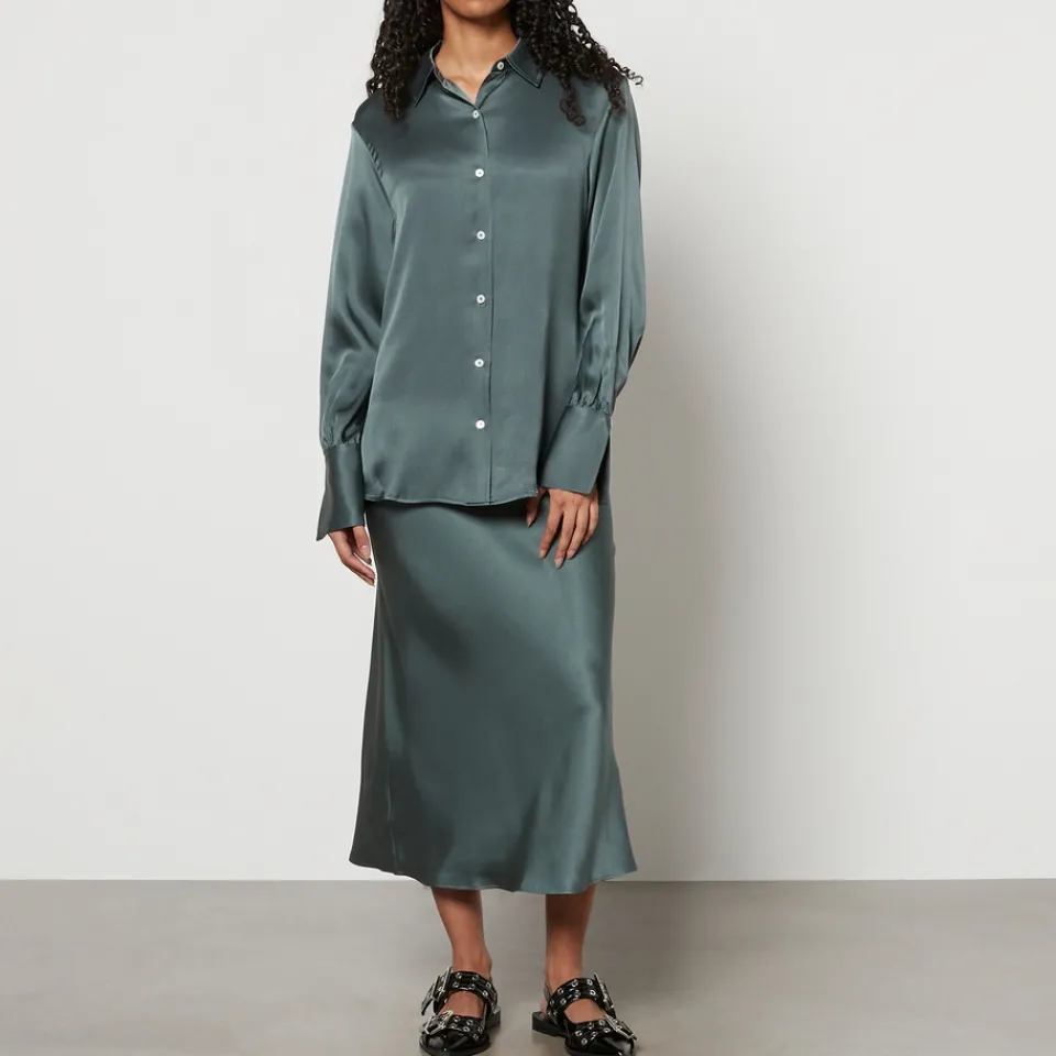 T-Shirts And Tops|Shirts And Blouses|Dr. Martens Anine Bing Monica Silk-Satin Shirt - XS