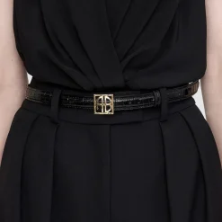 Belts|Dr. Martens Anine Bing Patent Croc-Effect Leather Belt - M/L