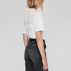 Loungewear|T-Shirts And Tops|AMI Anine Bing Walker Lyrics Cotton-Jersey T-Shirt - XS