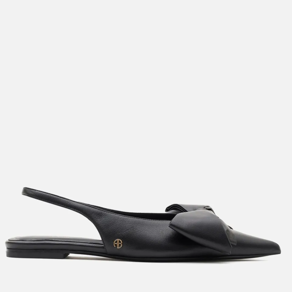 Flats|UGG Anine Bing Women's Nina Slingback Leather Pumps - 4