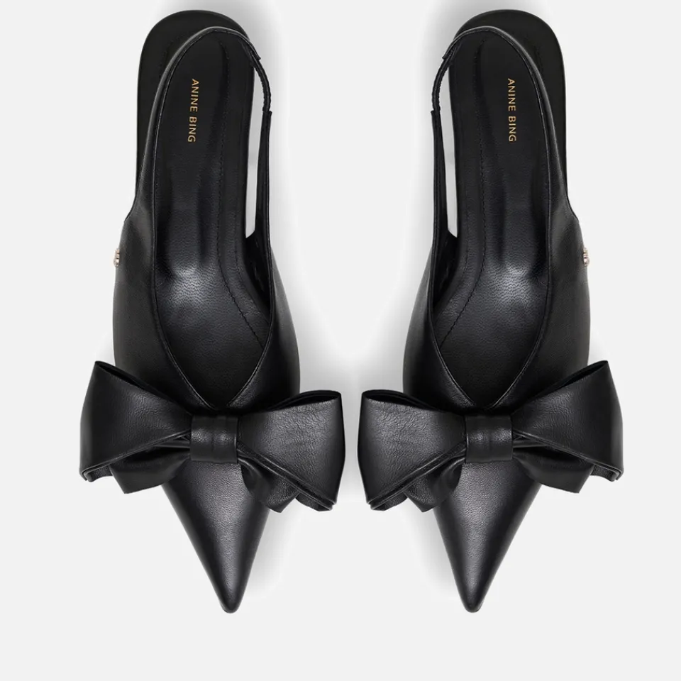 Flats|UGG Anine Bing Women's Nina Slingback Leather Pumps - 4