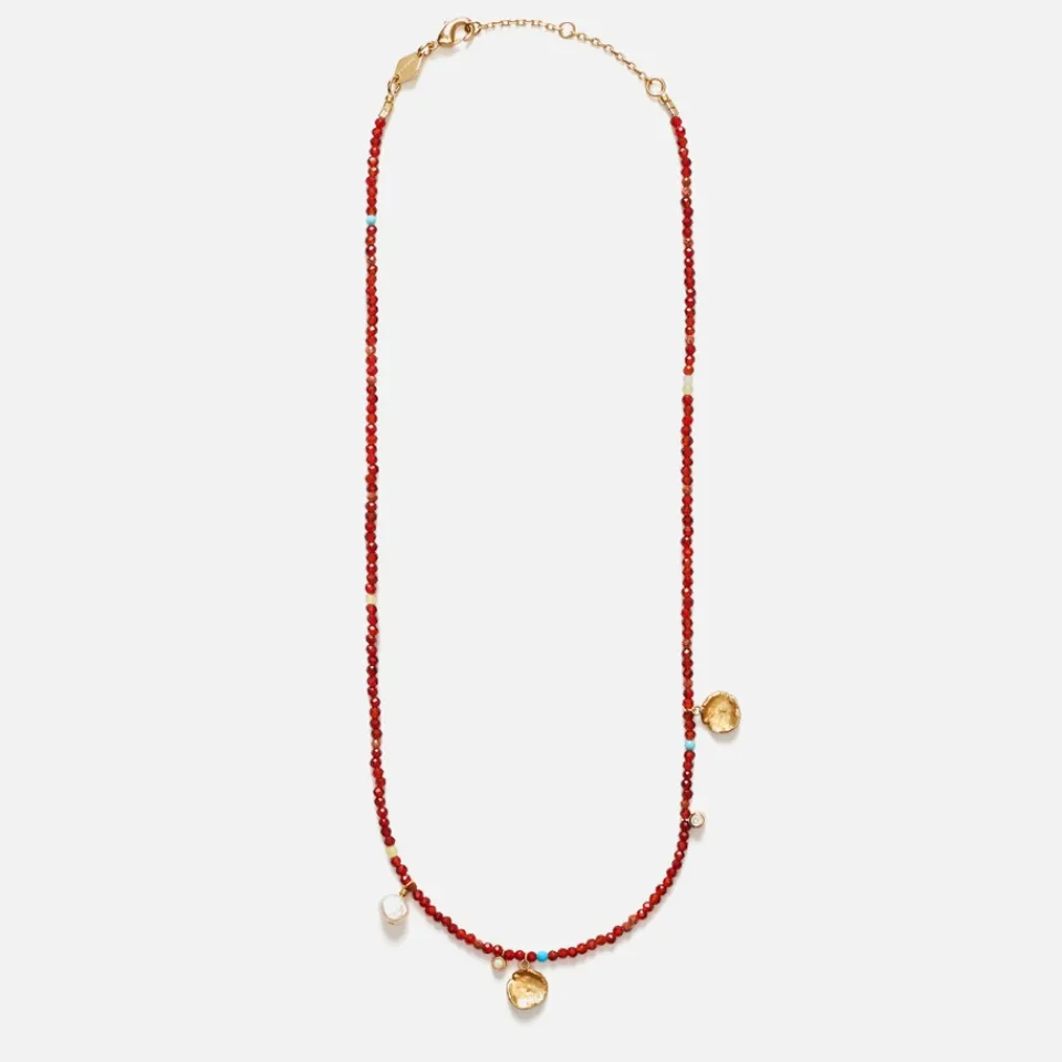 Jewellery|Anni Lu Maroon Harmony 18k Gold-Plated Necklace