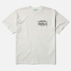 Loungewear|T-Shirts|Ganni ARIES Aged Ancient Temple Cotton-Jersey T-Shirt - M