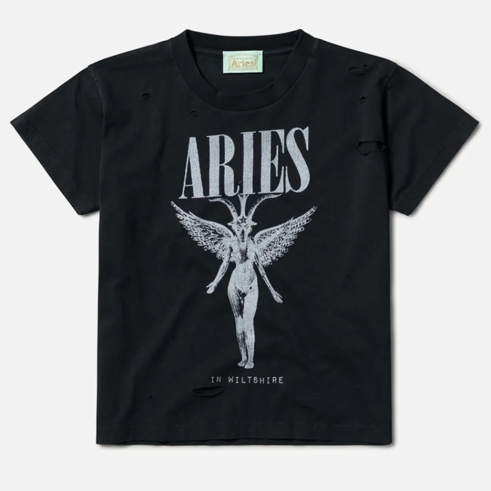 T-Shirts|T-Shirts|ARIES Destroyed Nirvana Cotton-Jersey T-Shirt - S