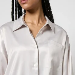 T-Shirts And Tops|Shirts And Blouses|Axel Arigato Ink Ombré Logo-Print Satin Shirt - S