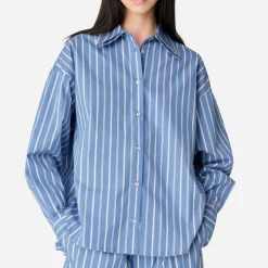 T-Shirts And Tops|Shirts And Blouses|Ganni Axel Arigato Tailored Striped Cotton-Poplin Shirt - XS