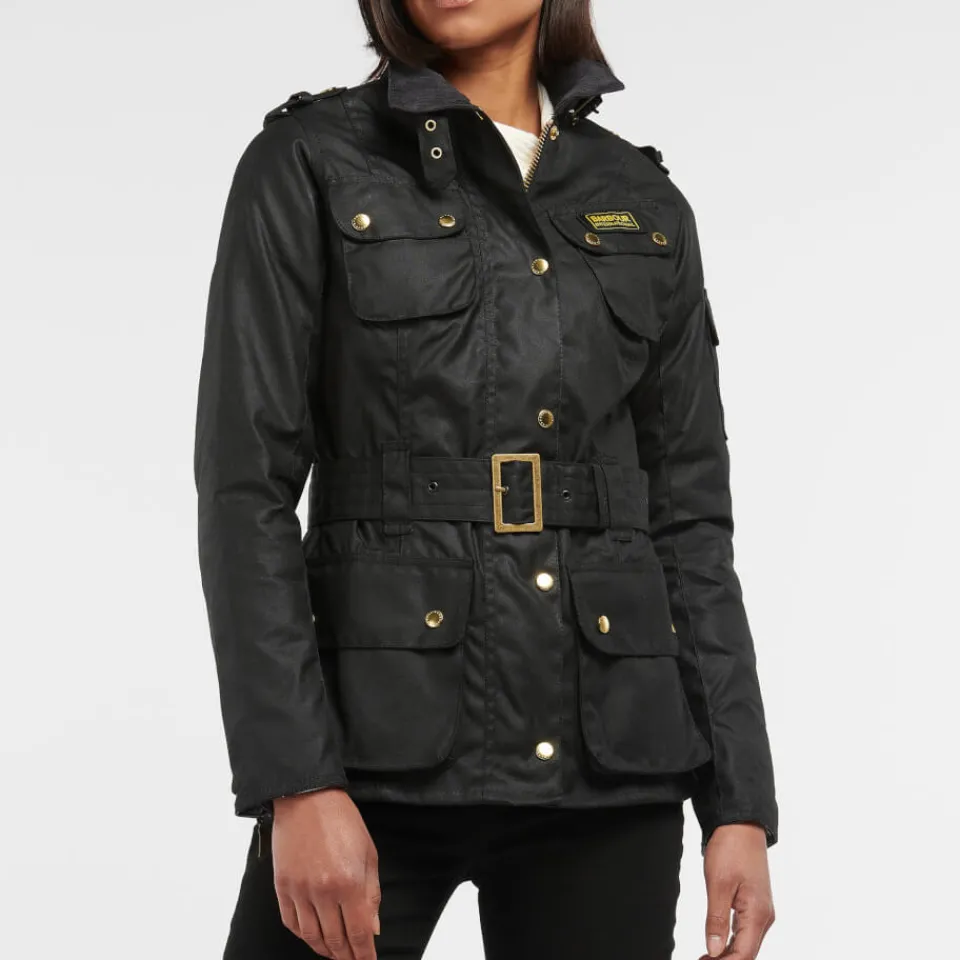 Jackets|Coats|Barbour International Waxed Cotton Jacket - UK 10