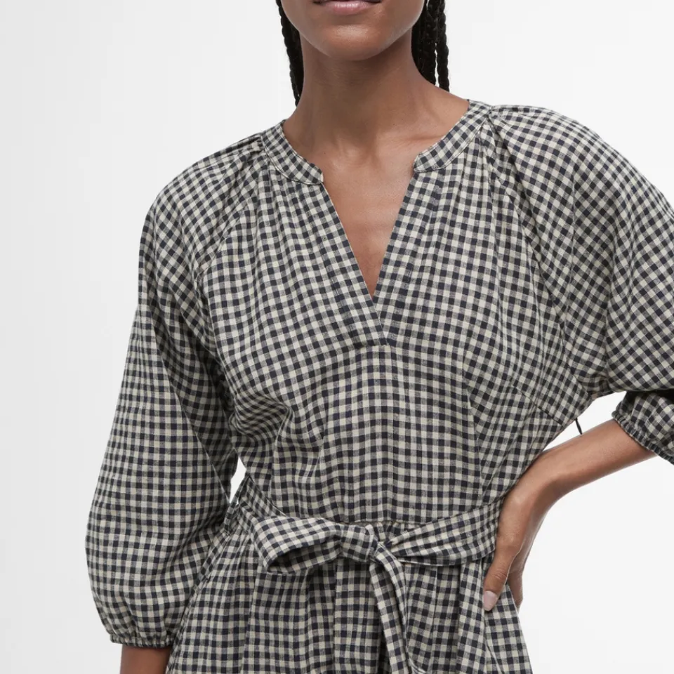 Dresses|Dresses|Ganni Barbour Suri Cotton-Gingham Midi Dress - UK 10