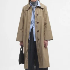 Jackets|Coats|Vagabond Shoemakers Barbour Women's Barbour Beatrix Showerproof Trench - Light Trench/Sky Dress Tartan - 10