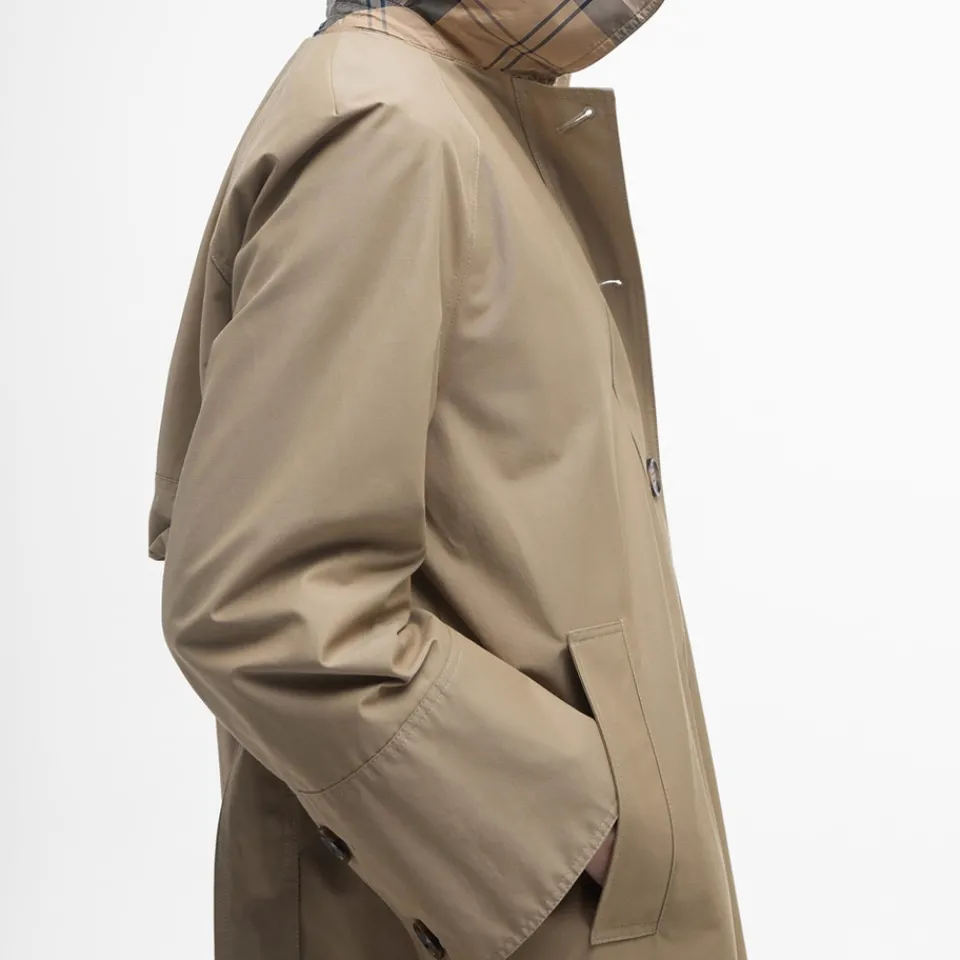 Jackets|Coats|Vagabond Shoemakers Barbour Women's Barbour Beatrix Showerproof Trench - Light Trench/Sky Dress Tartan - 10