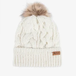 Hats|Barbour Women's Penshaw Cable Knit Beanie - Cloud